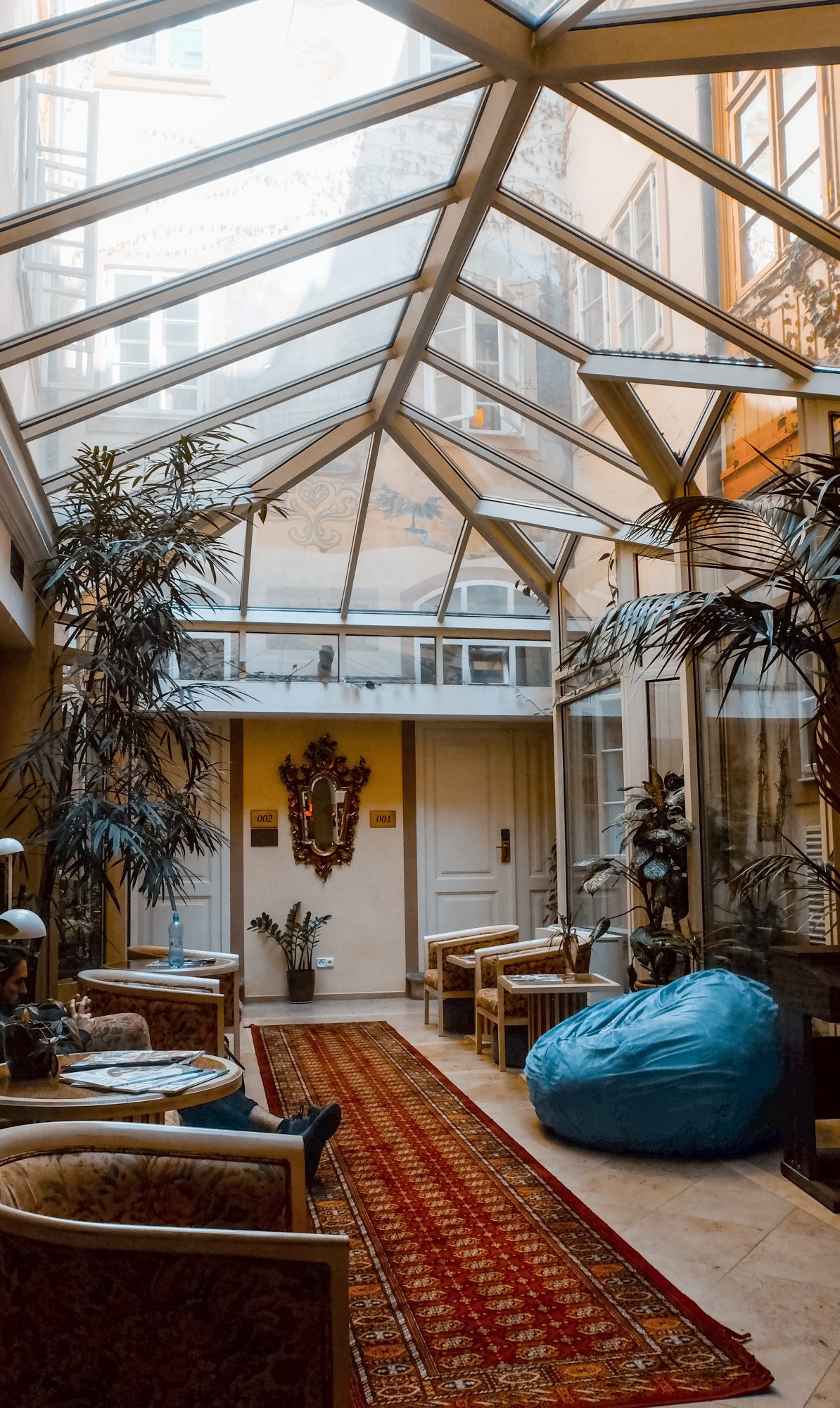 Veranda de l'Hostel Santini