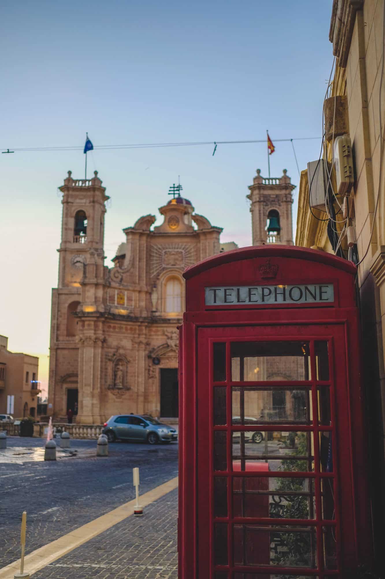 Vue sur l'église d'L-Gharb - Malte