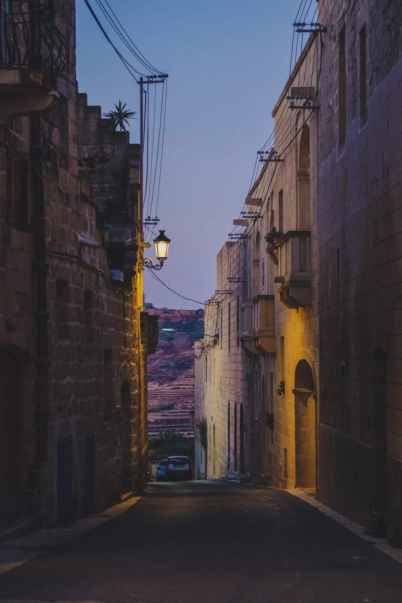 Coucher de soleil sur les rues - Ta' Pinu Gozo Malte