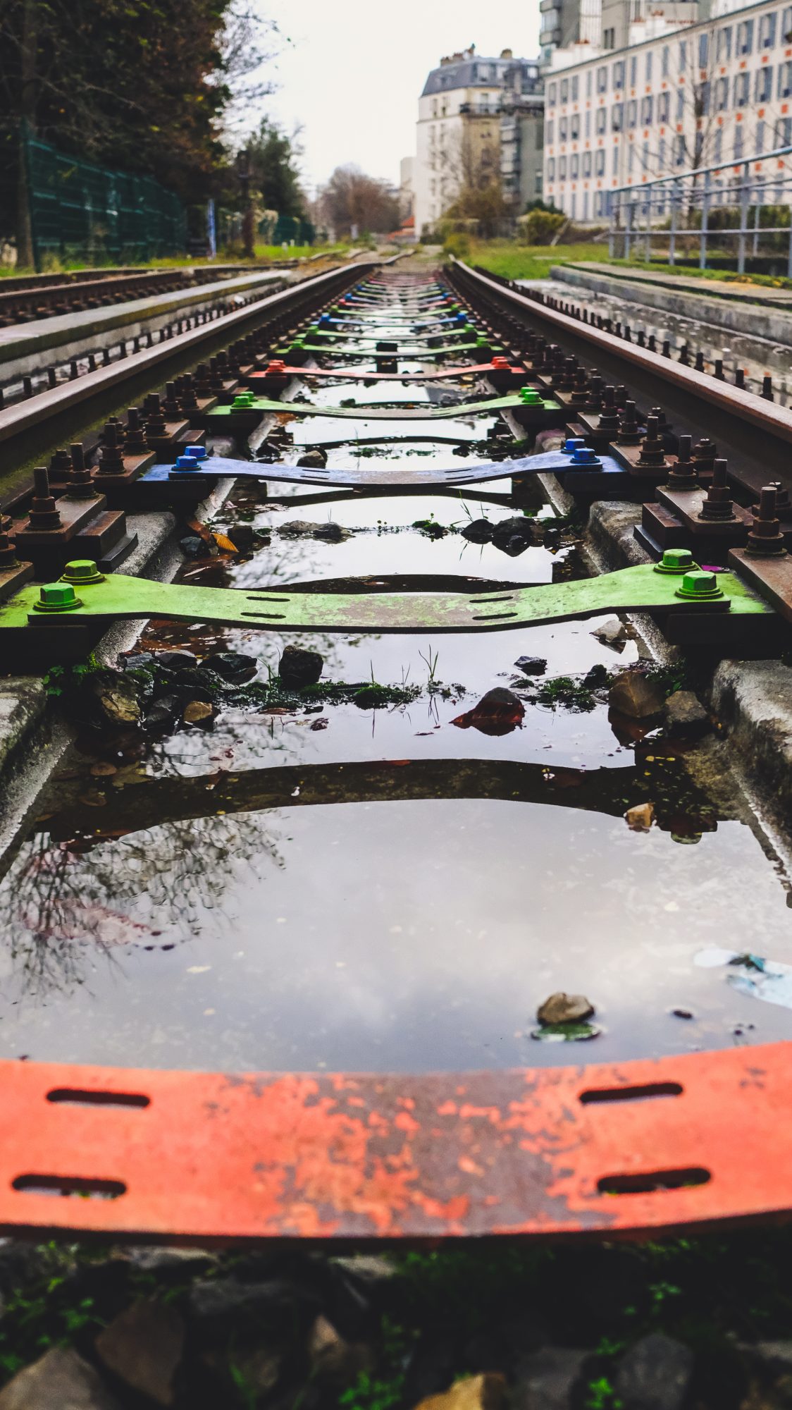 Rails colorés sur la Petite Ceinture, Paris