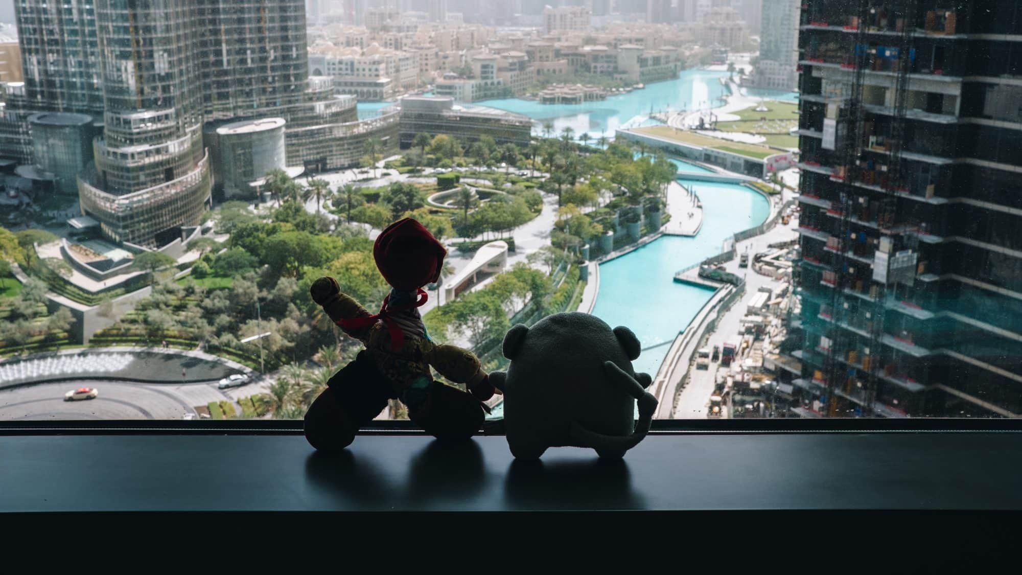 Singe carré & Doudou rouge - Dubaï Burj Khalifa