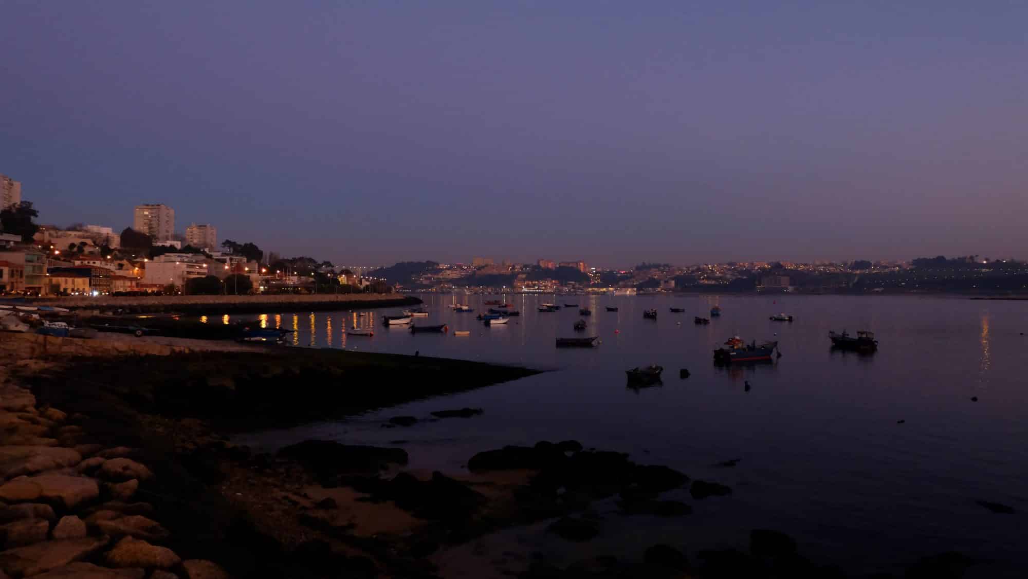 Embouchure du Douro et coucher de soleil