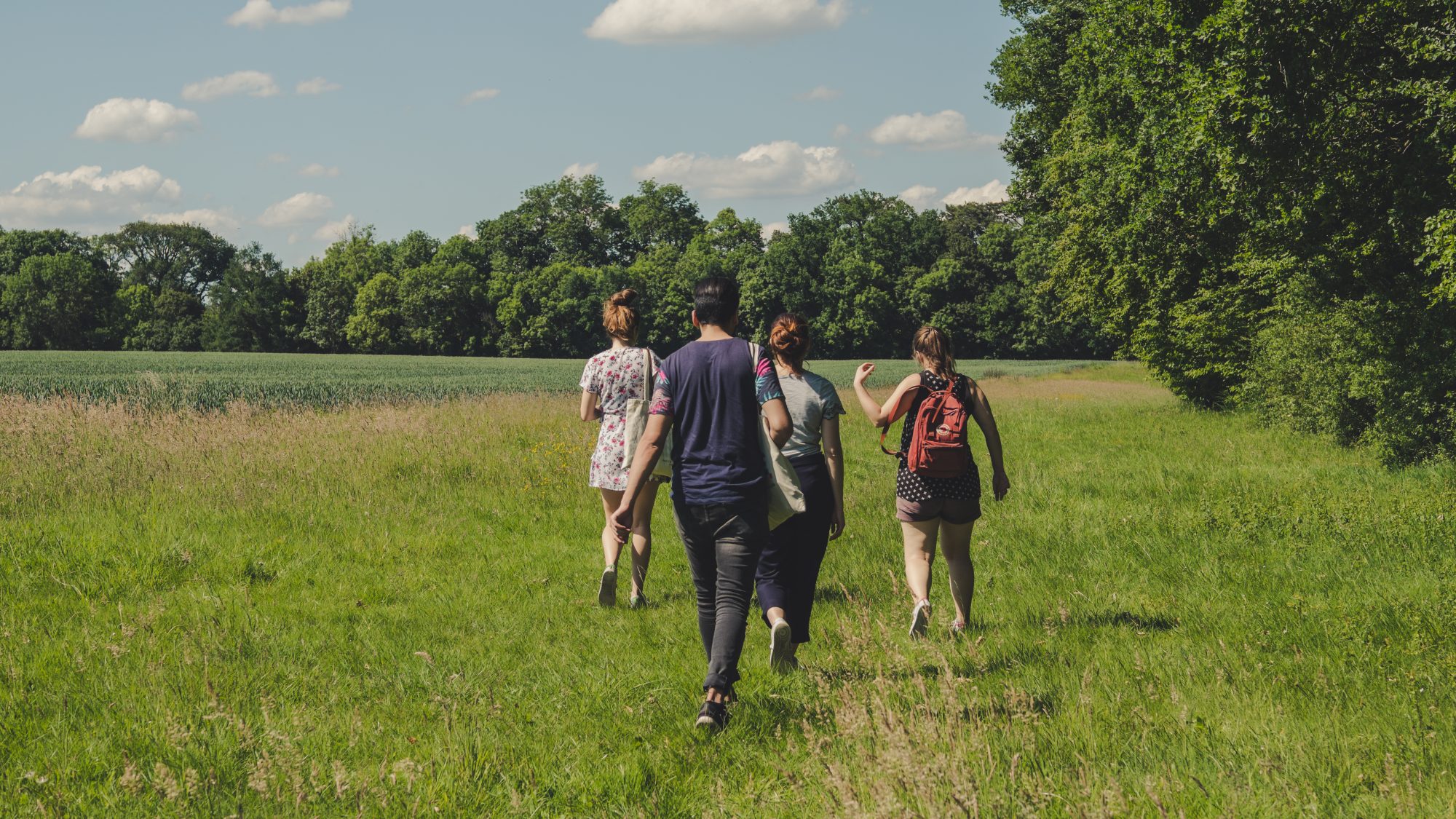 Les copains en sortie nature en Ile de France après la sieste