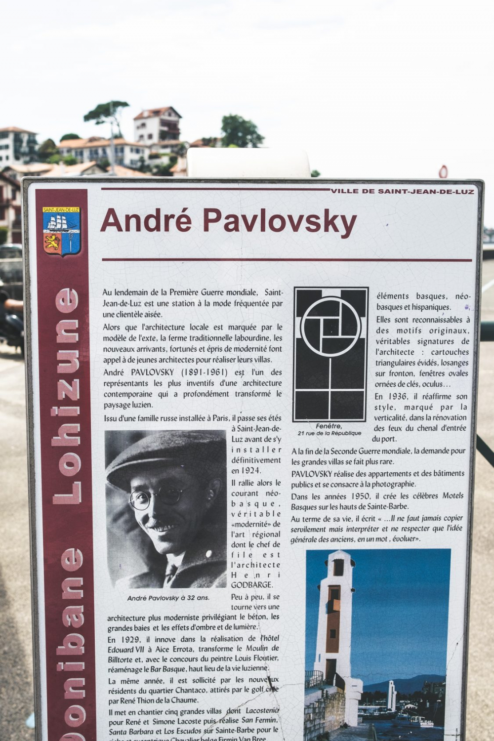 Pancarte sur André Pavlovsky - Saint-Jean de Luz