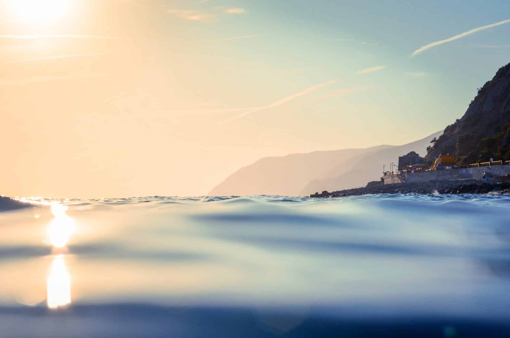 Reflet dans la mer méditerranée