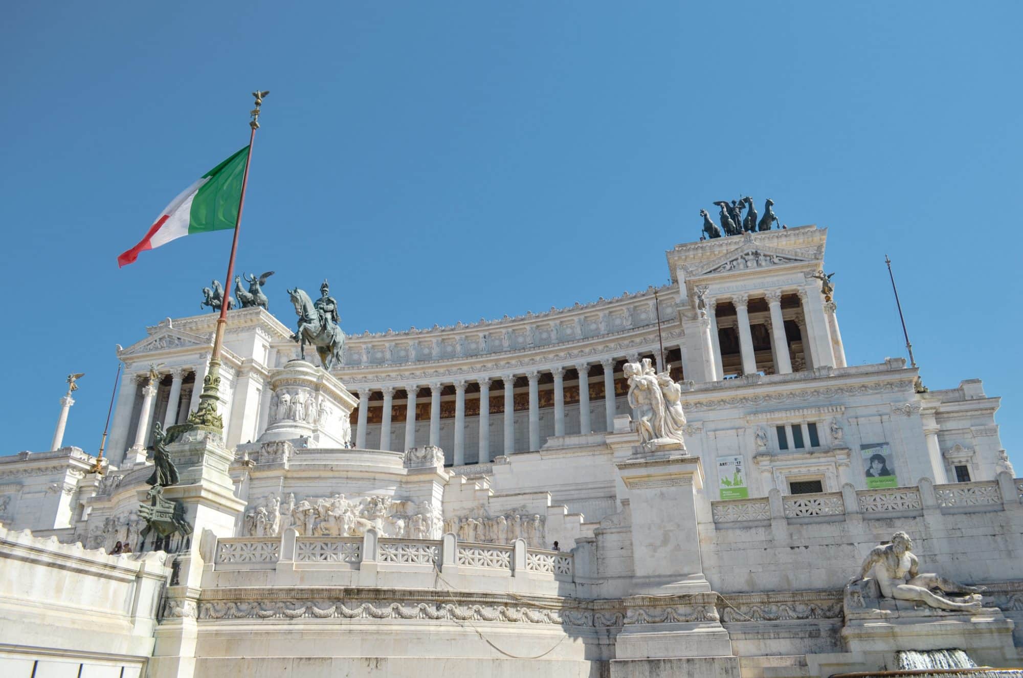 Vue en arrivant au monument Vittorio Emanuele II