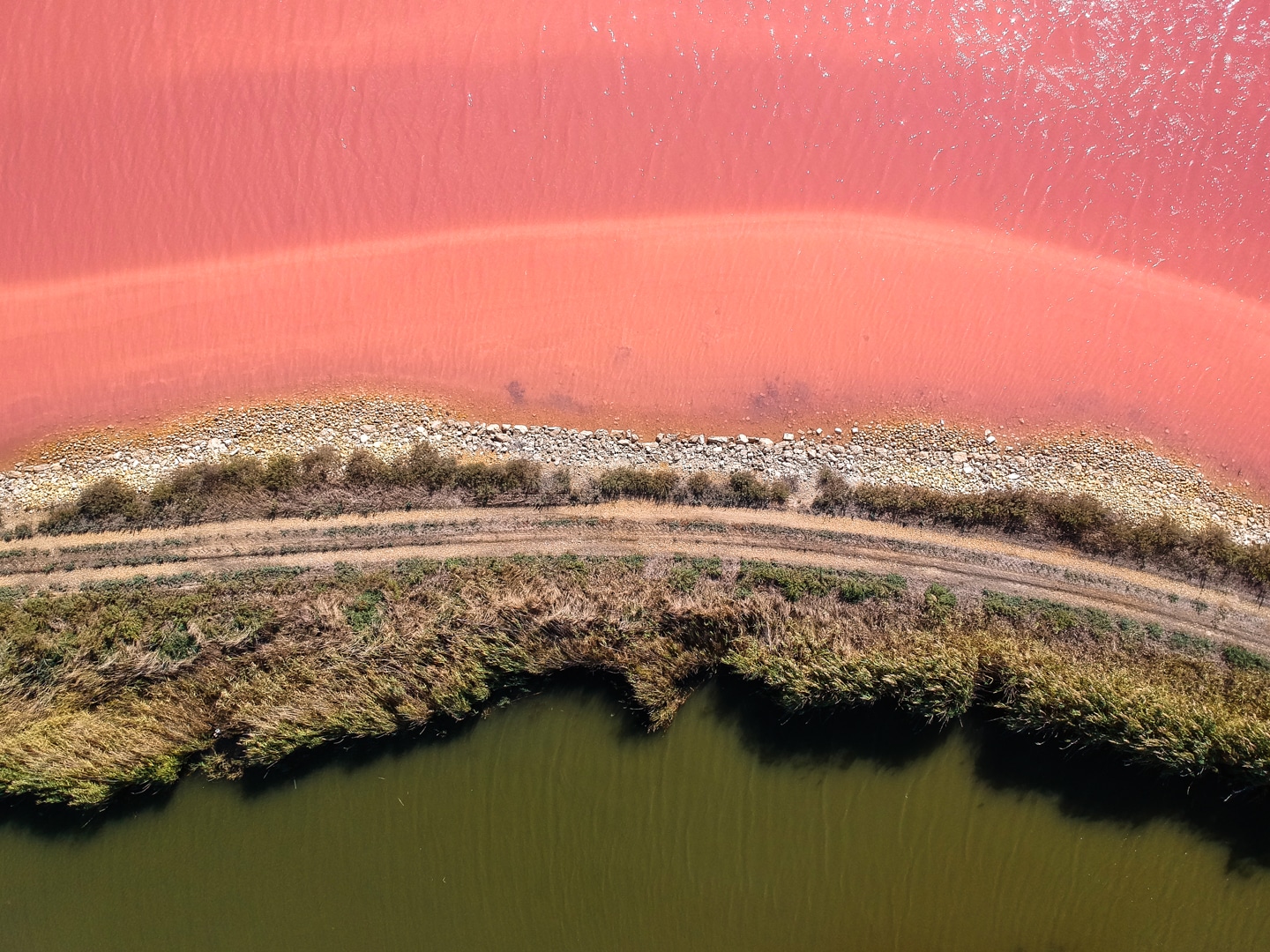 Vue en drone des Salains d'Aigues-Mortes