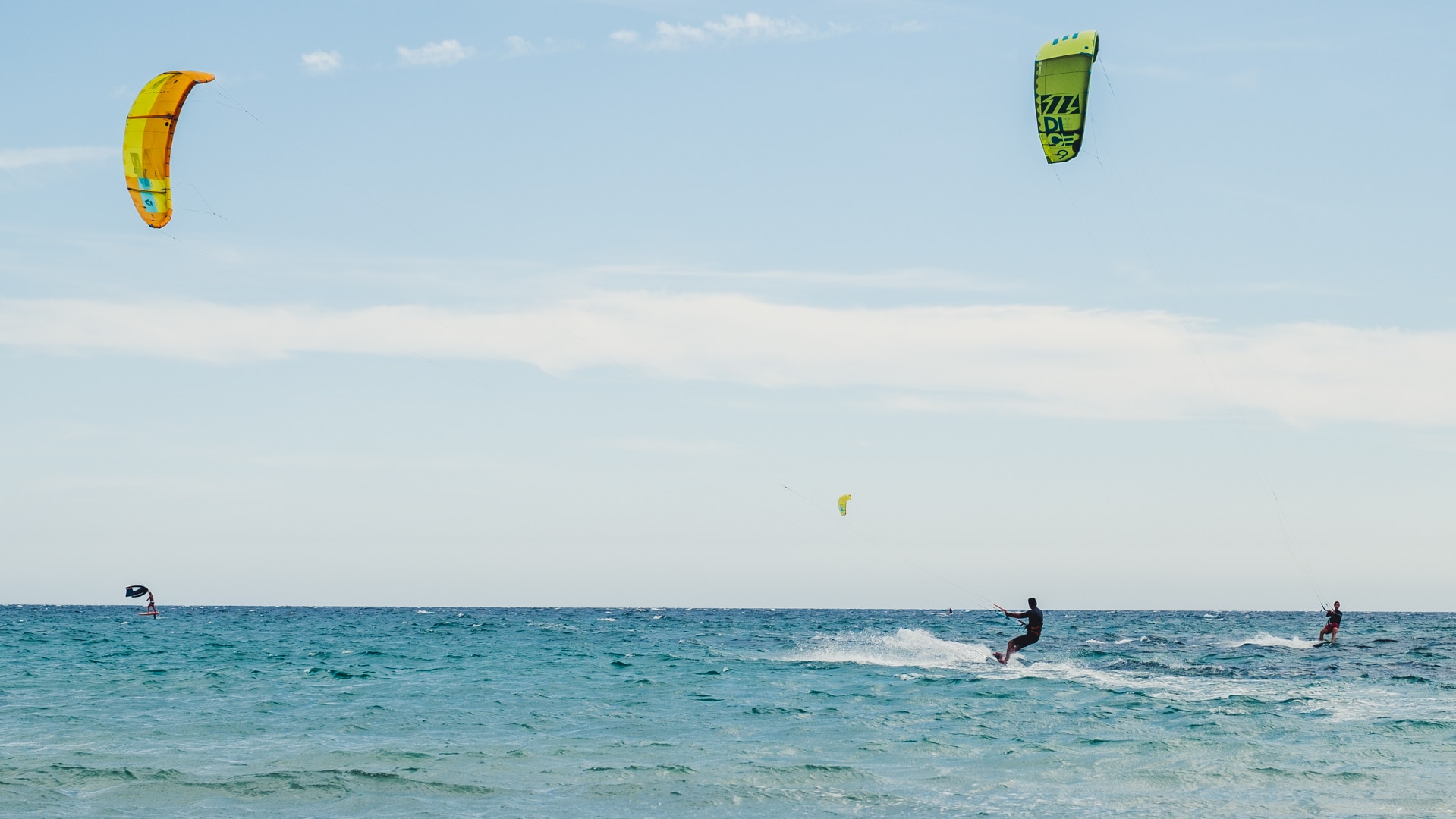 kite surf sur la plage de cabasson