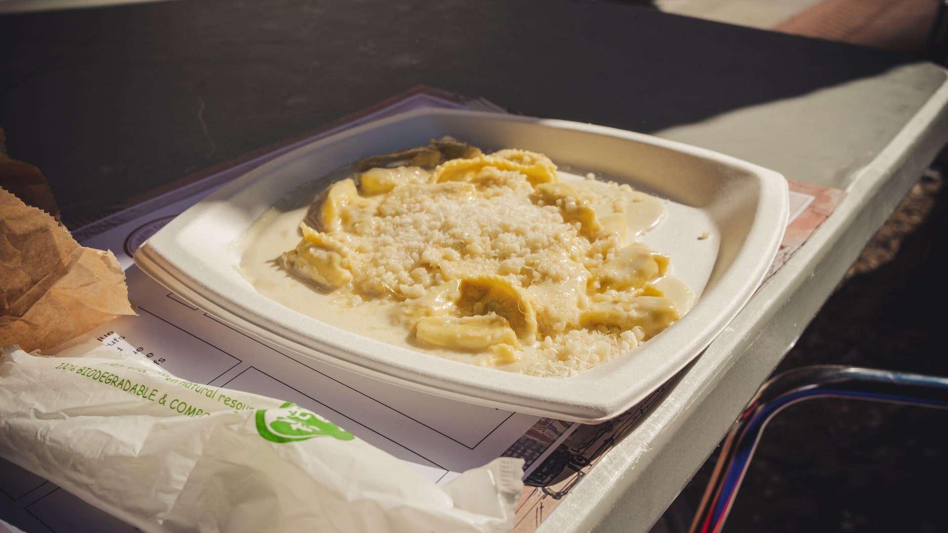 Ravioli Verdure avec crème de parmesan - la maison des pâtes à Monaco