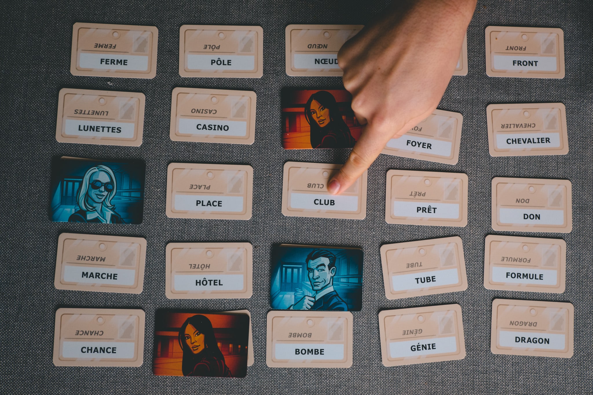 Le plateau de jeu du code Names