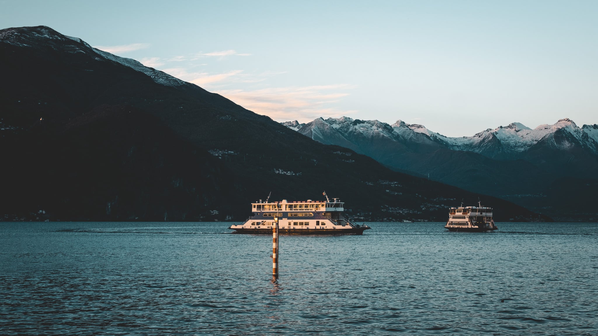 Coucher de soleil sur ce week-end au Lac de Come