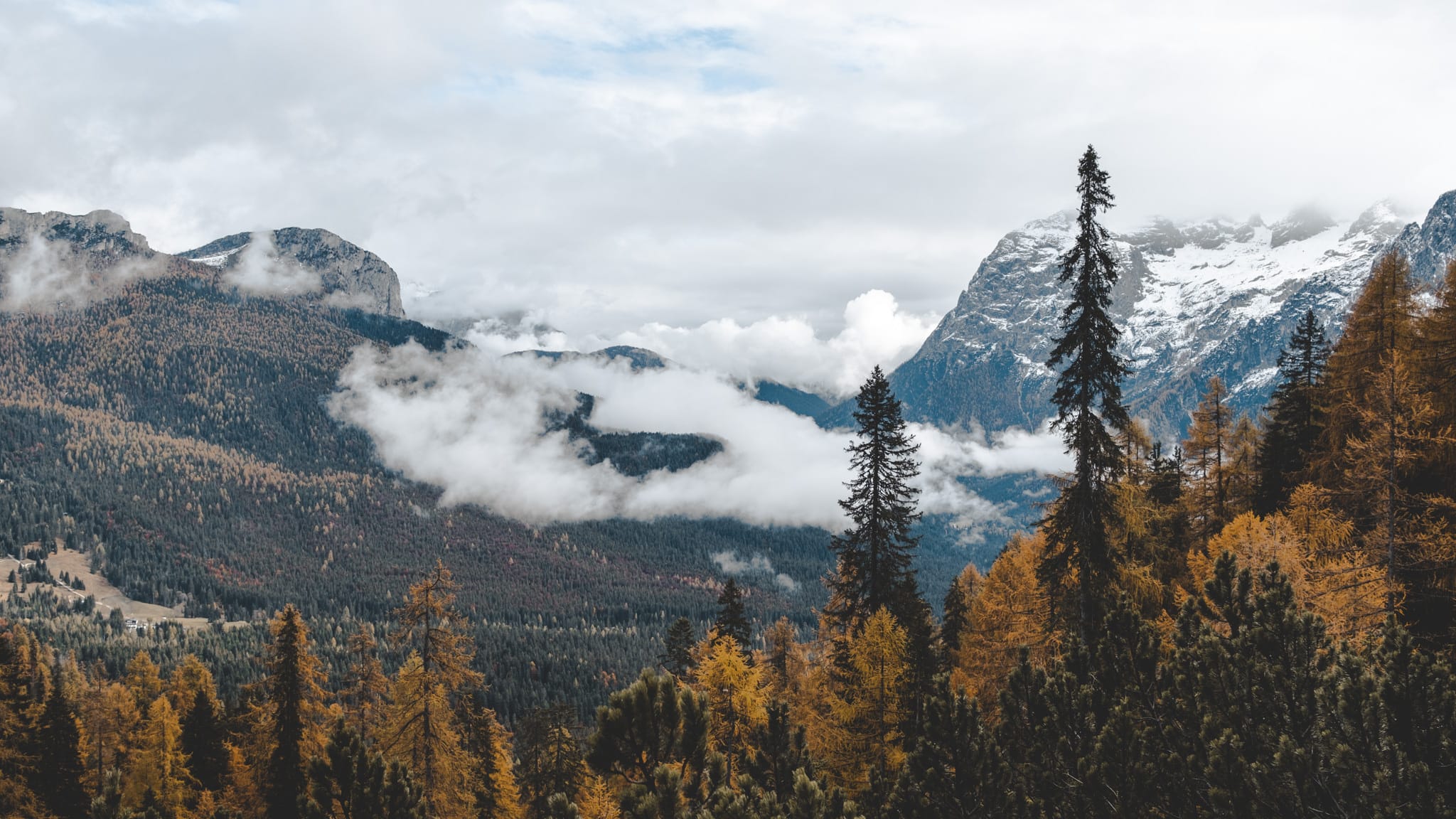 Aperçu de la vallée pendant la randonnée Dolomites du lac de Sorapis