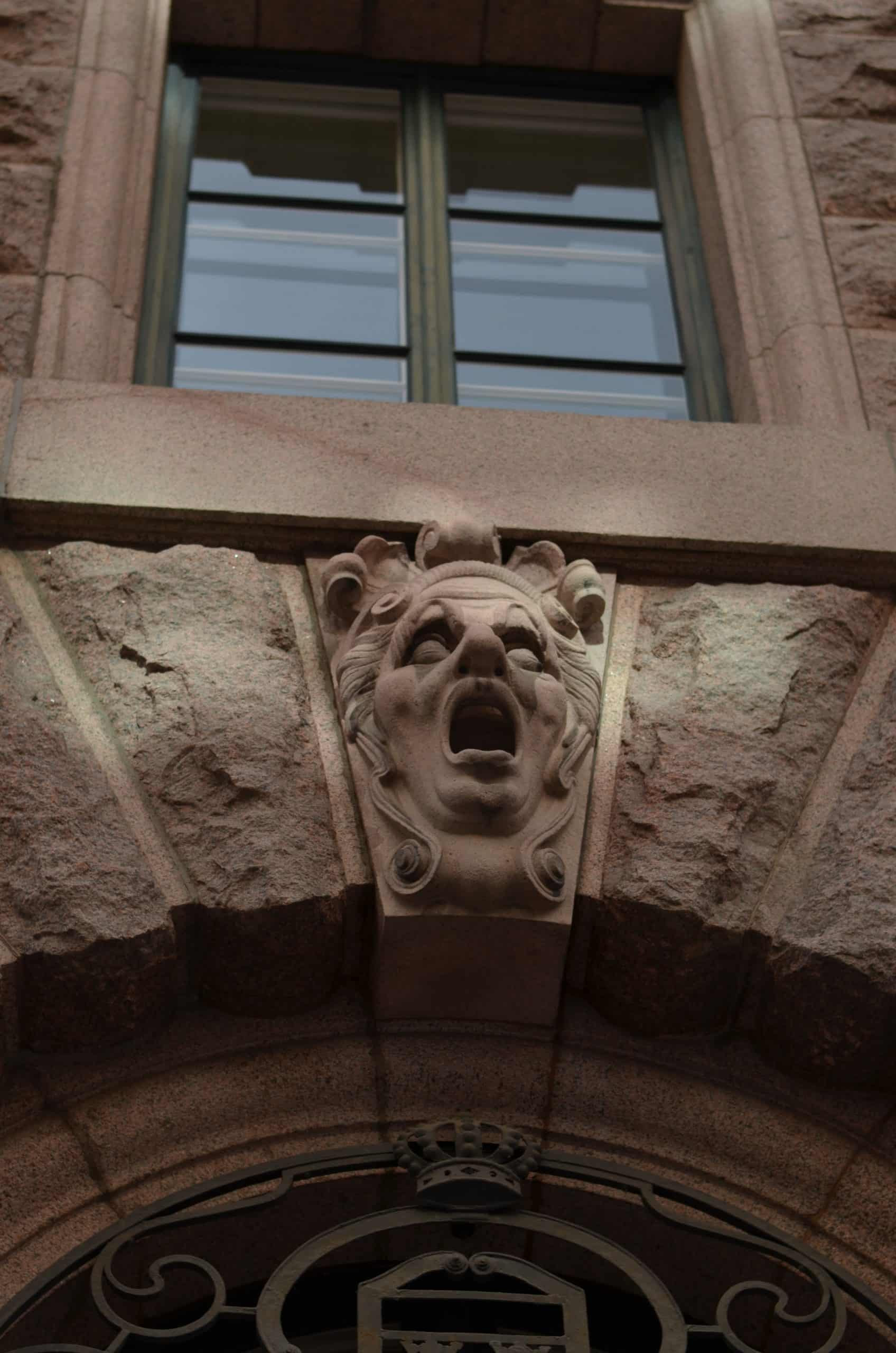 Mascaron du parlement suédois, stockholm