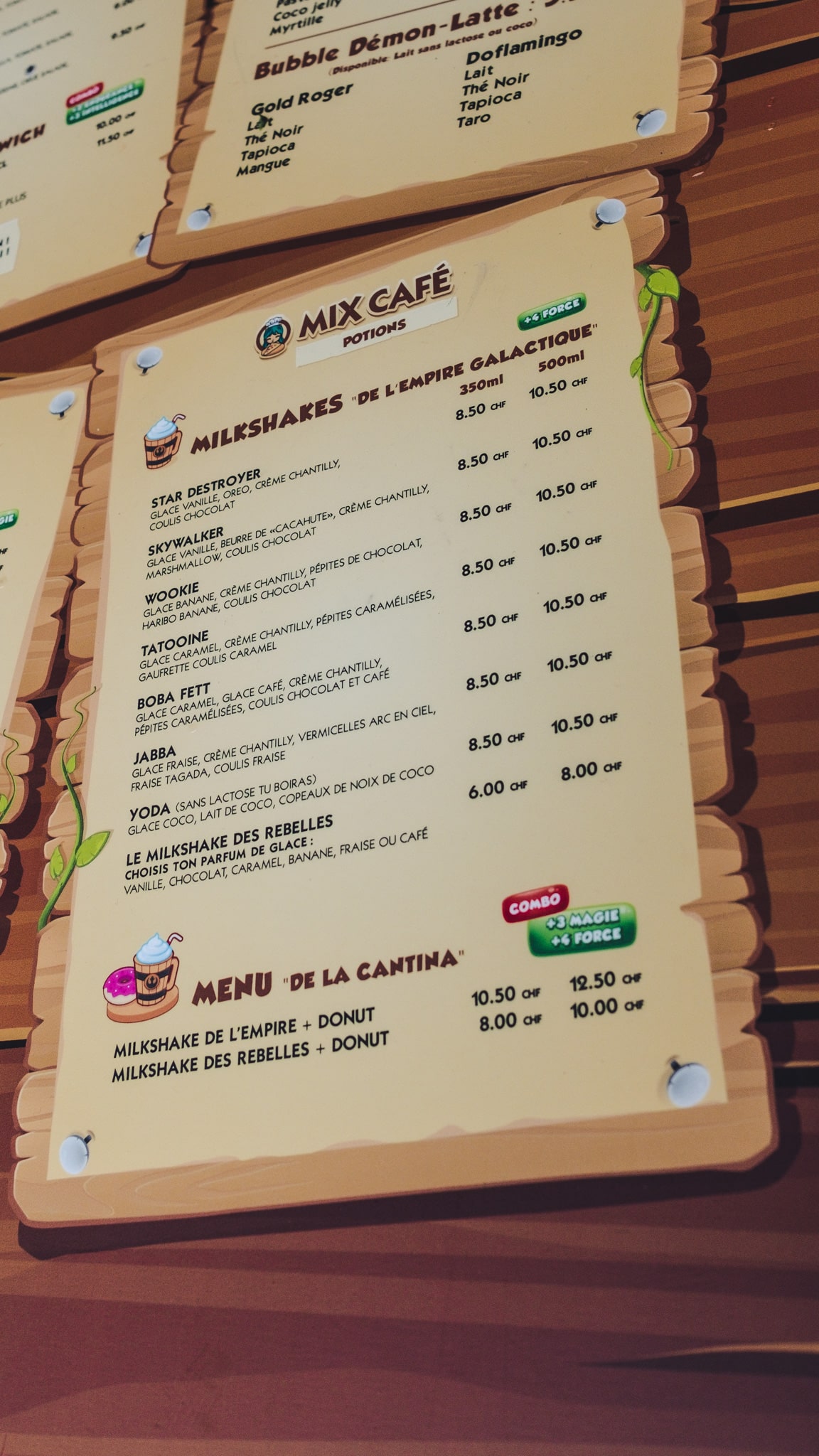 Des drôles de noms pour les boissons du mix café à Lausanne