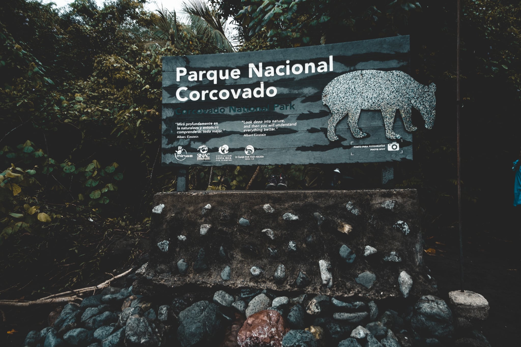 Classique photo de l’entrée du parc pendant ce voyage au Costa Rica