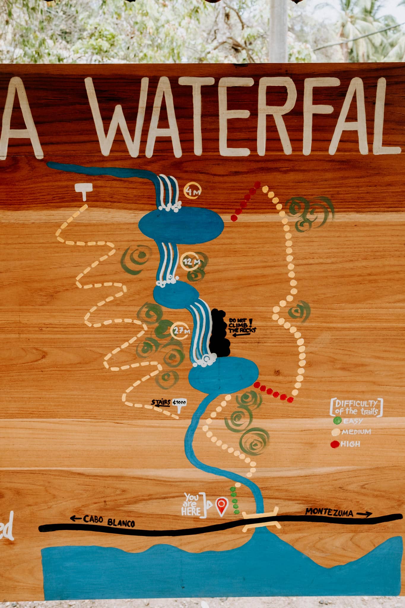 Plan des cascades de Montezuma au Costa Rica