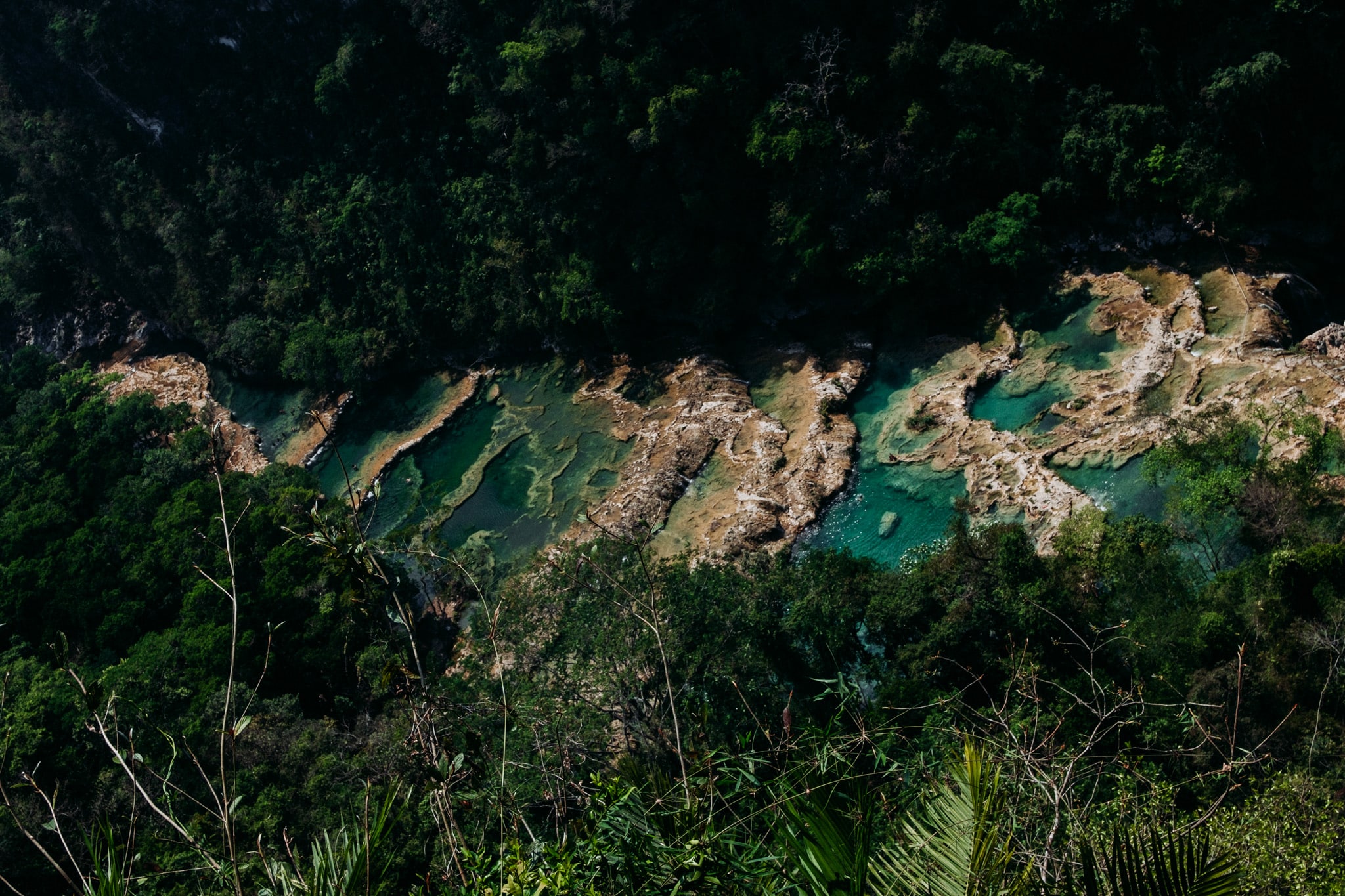 Les piscines de Semuc Champey vues du mirador