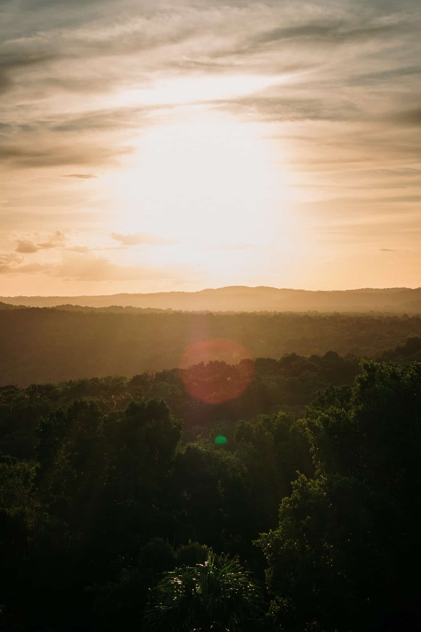 coucher de soleil sur le guatemala