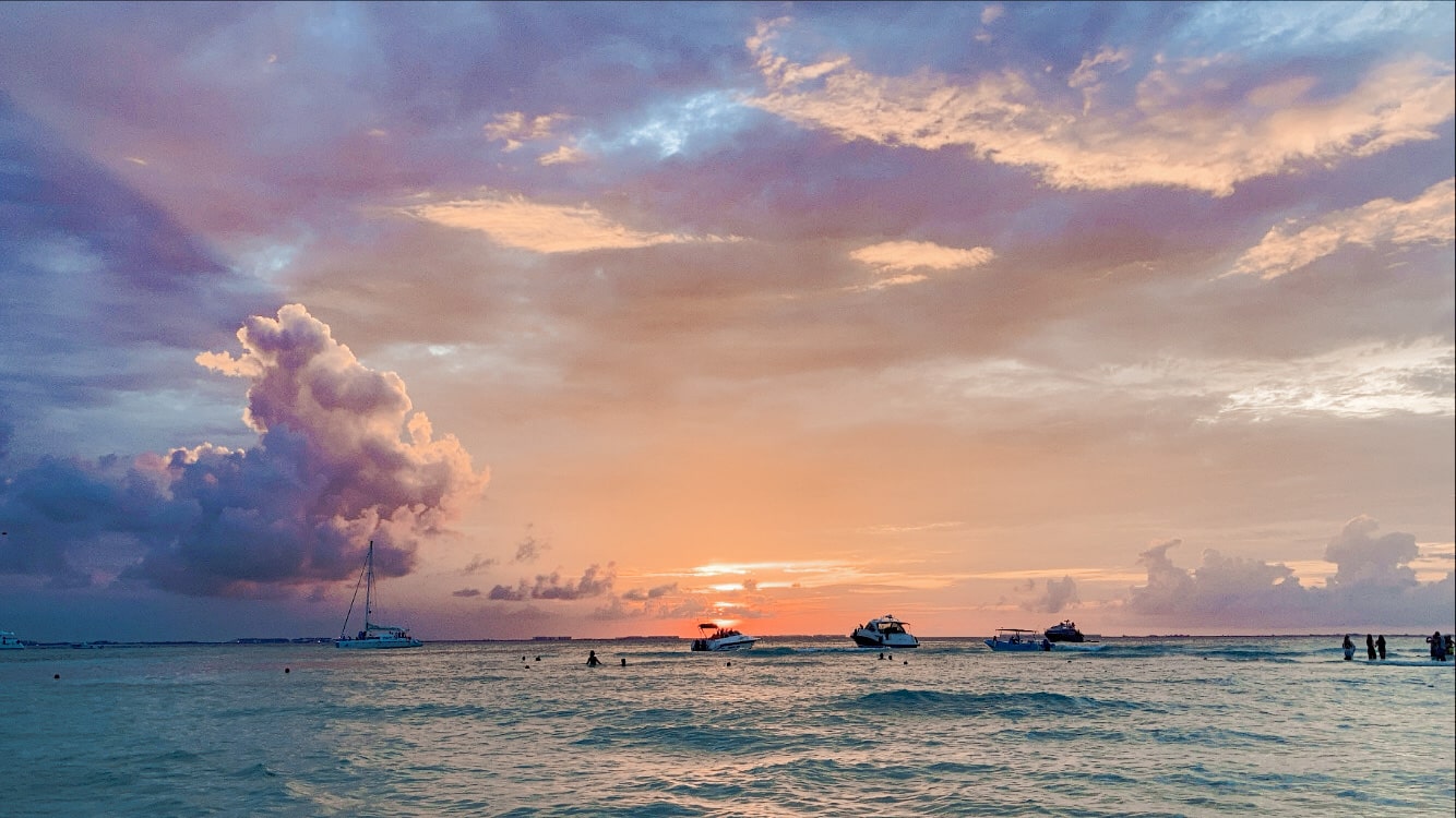 isla mujeres ou cozumel : coucher de soleil