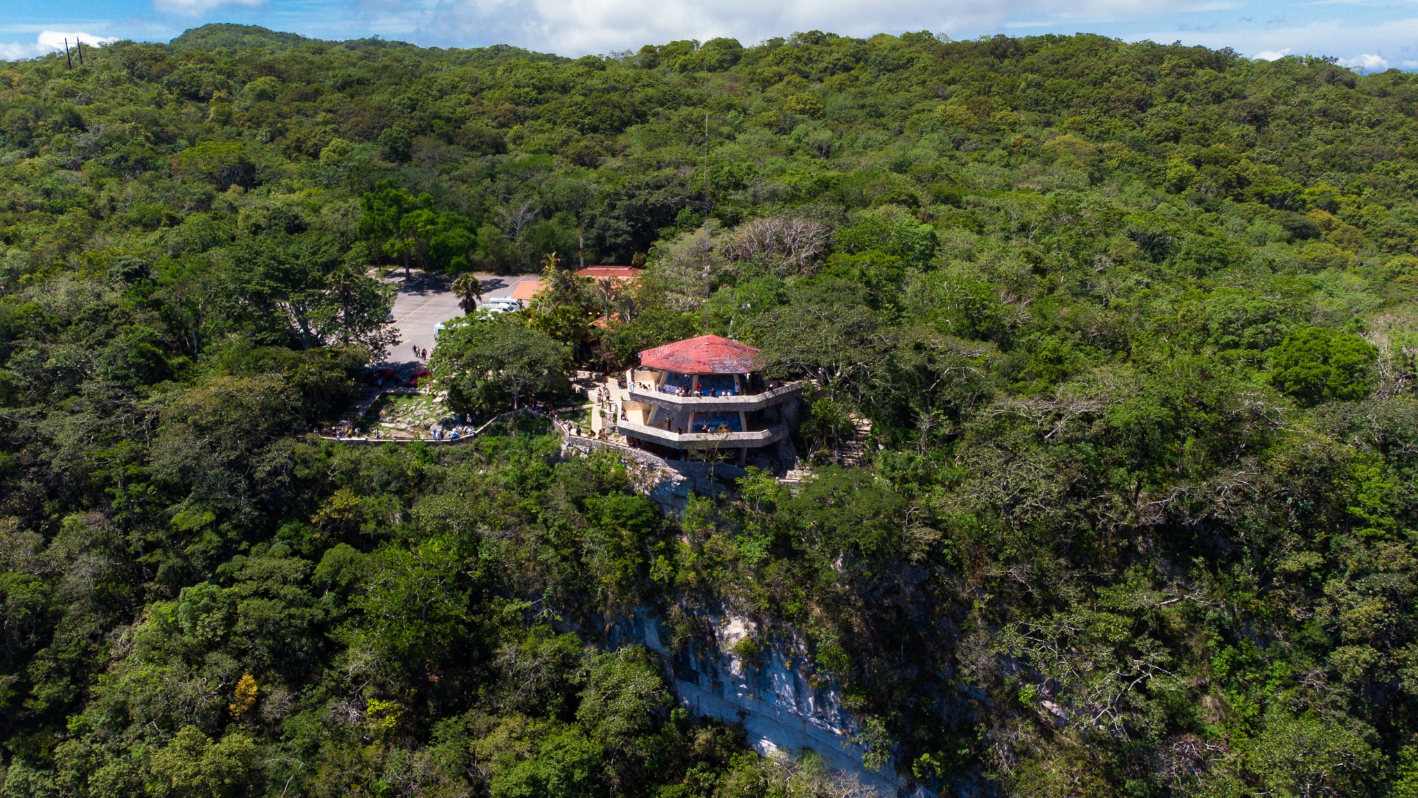 vue en drone du mirador du canyon de Sumidero