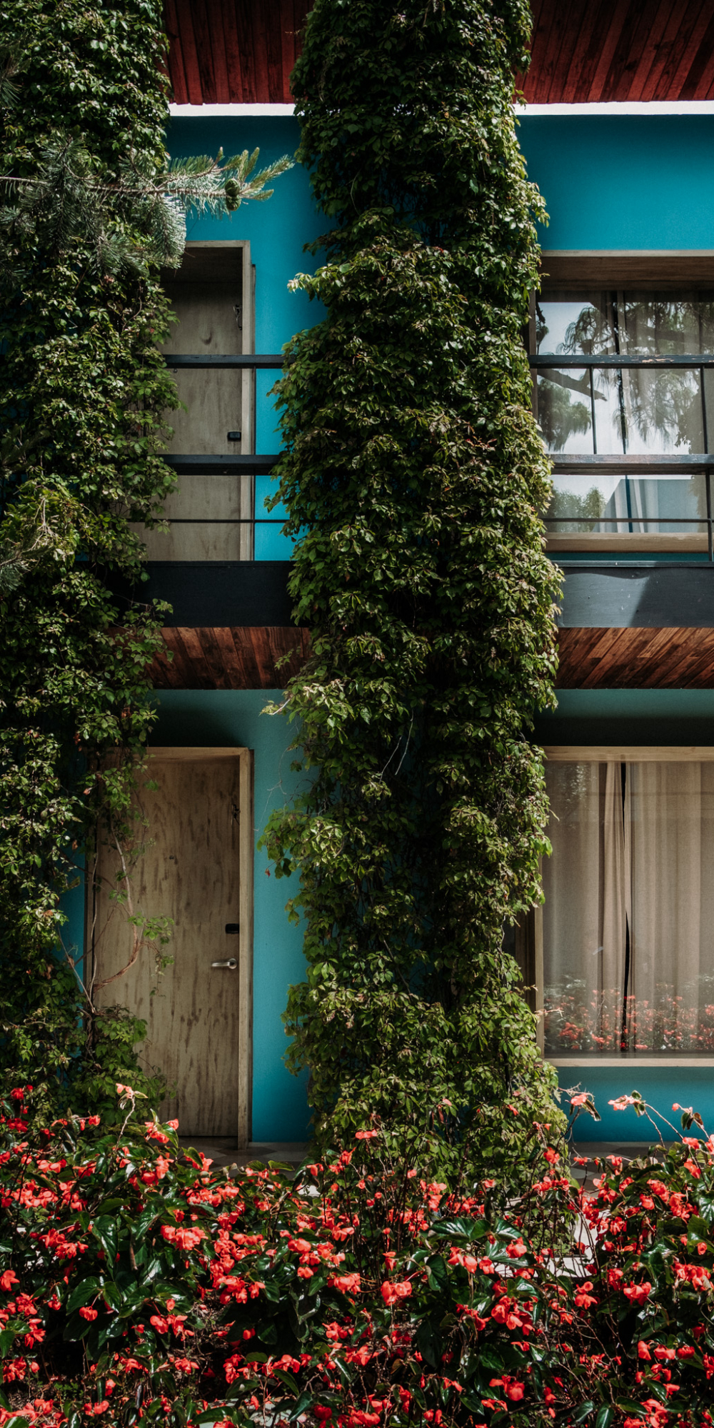 Façade des chambres de l'hotel Bo San Cristobal de las Casas, Chiapas