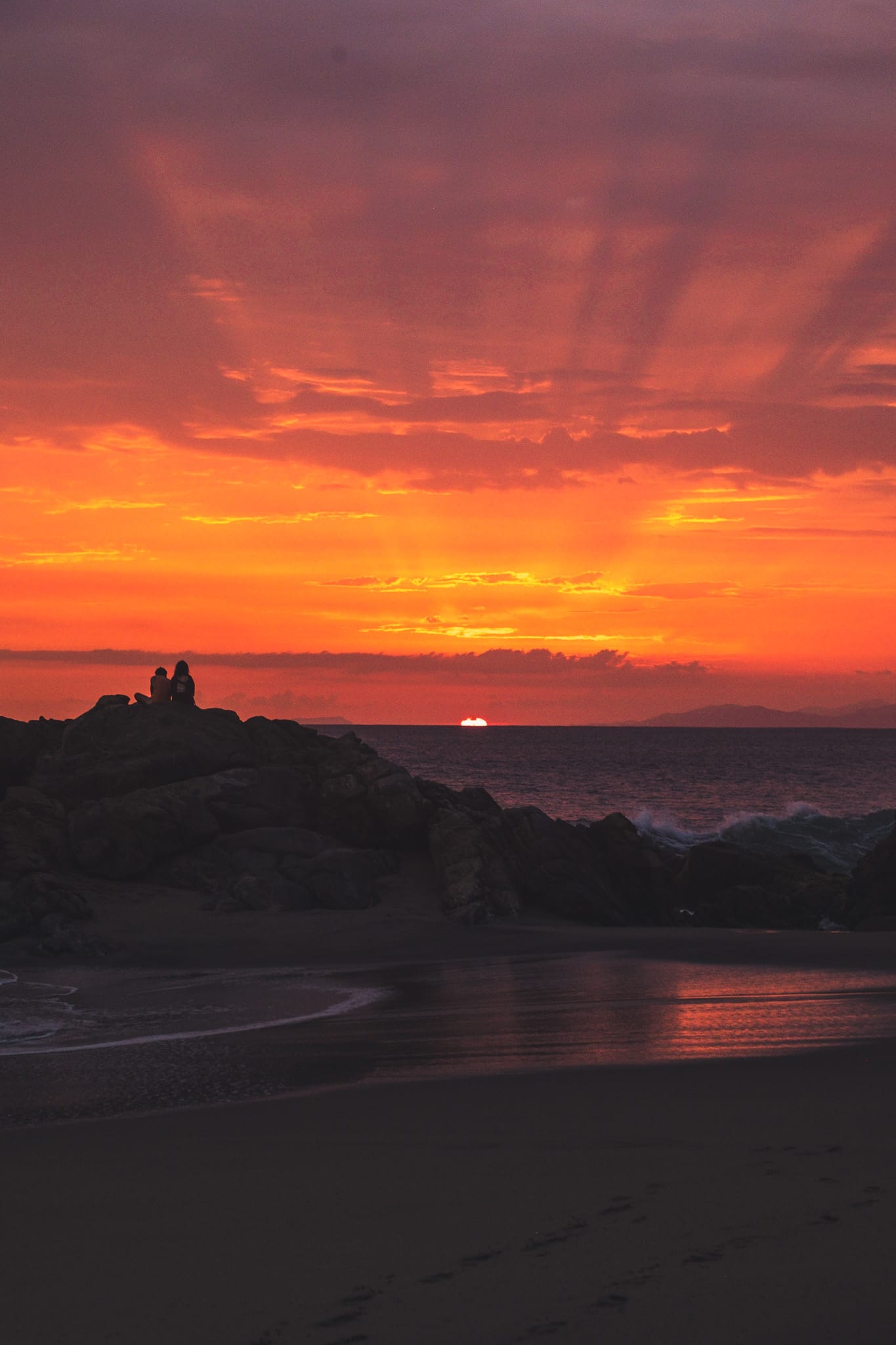 coucher de soleil punta puerto escondido mexique