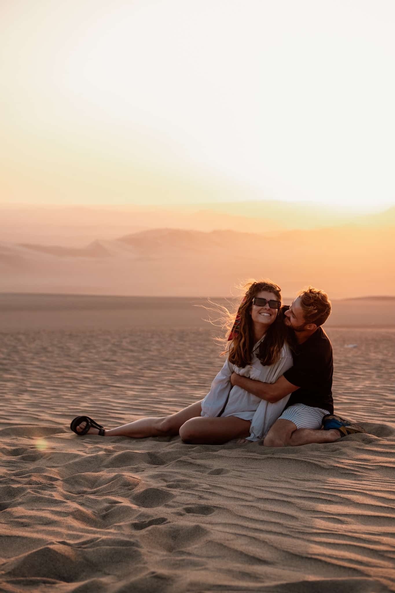 coucher de soleil dune perou oasis huacachina
