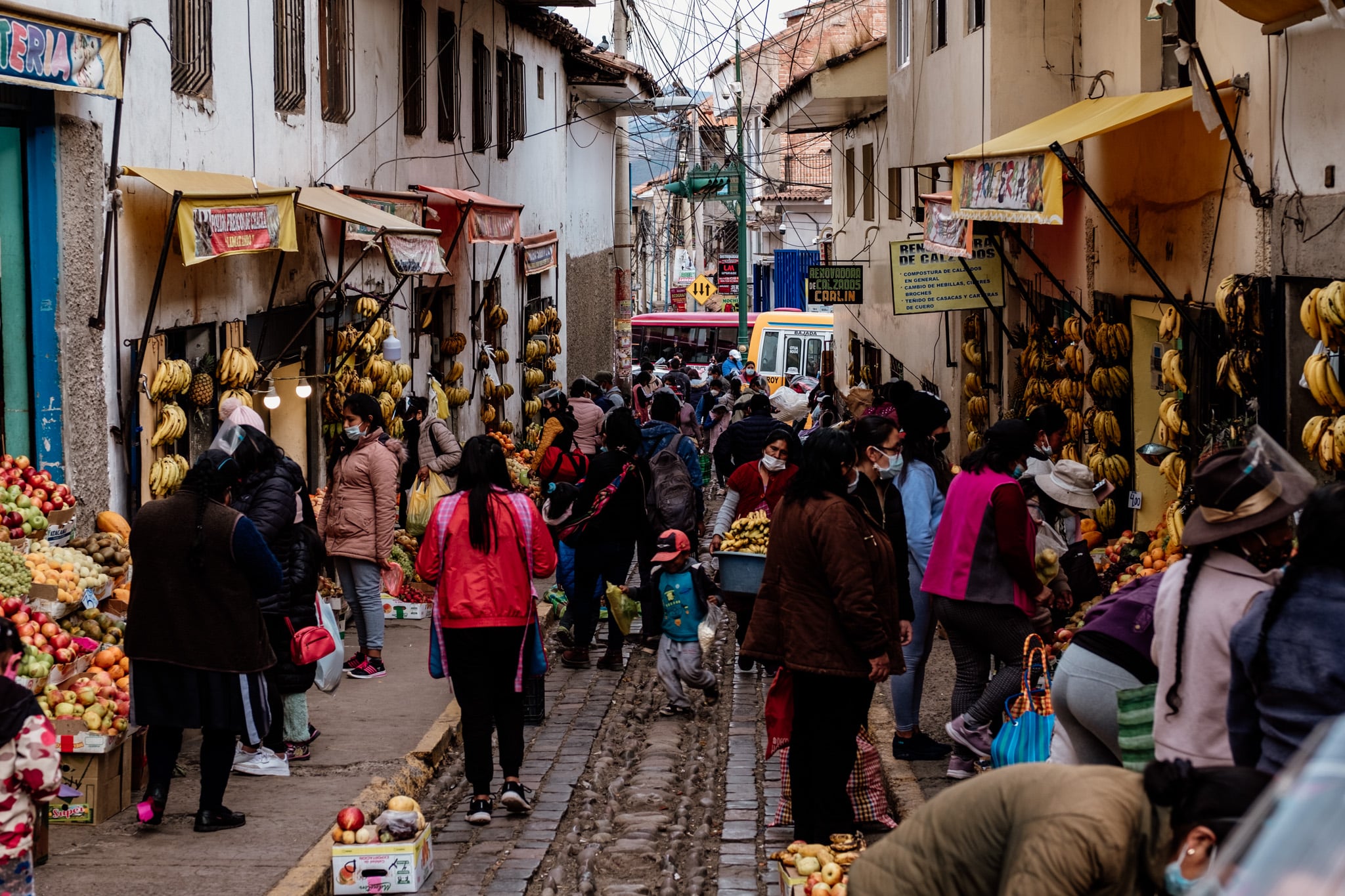 mercado san pedro plein de bananes