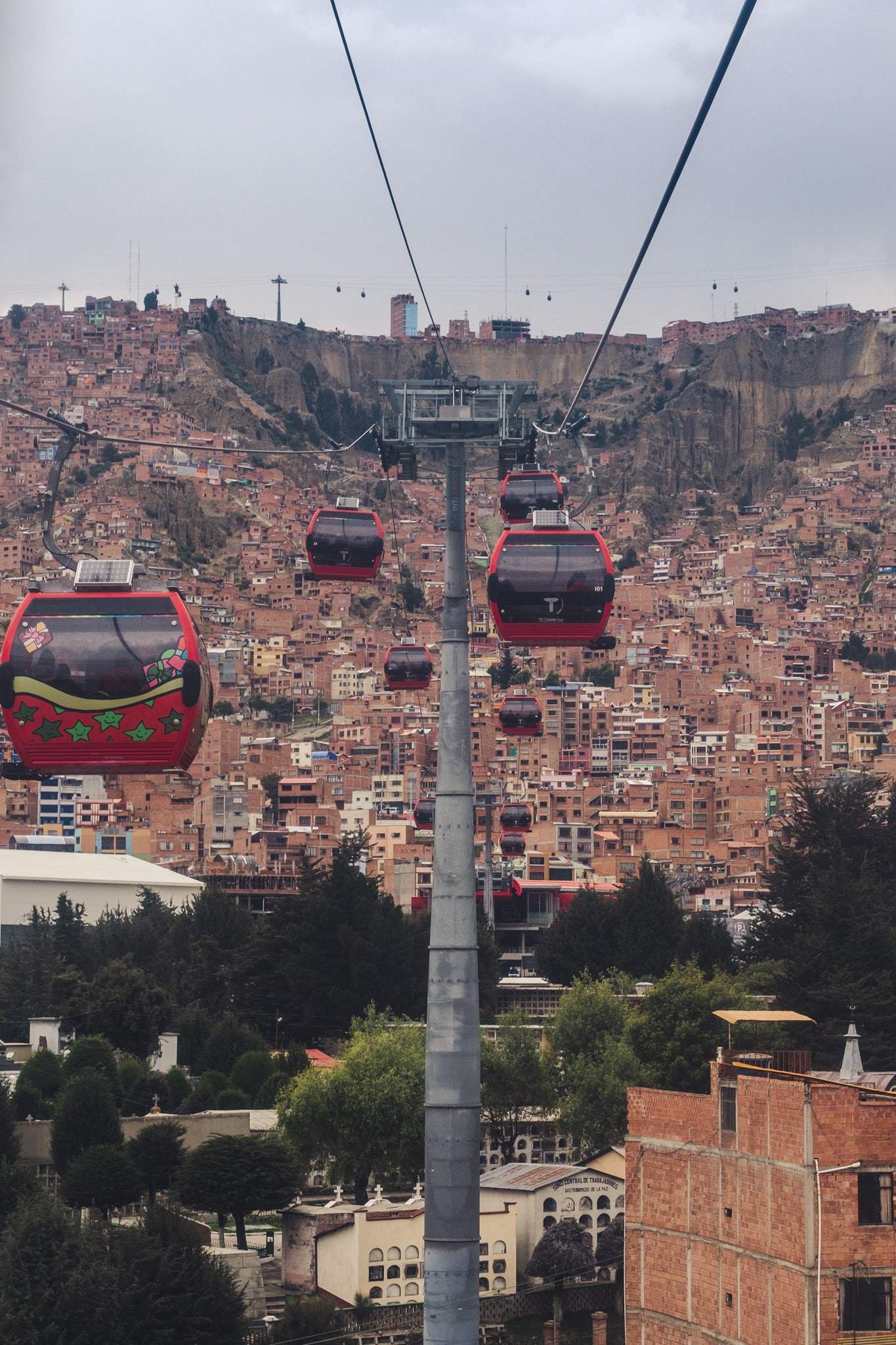 teleferique rouge la paz bolivie