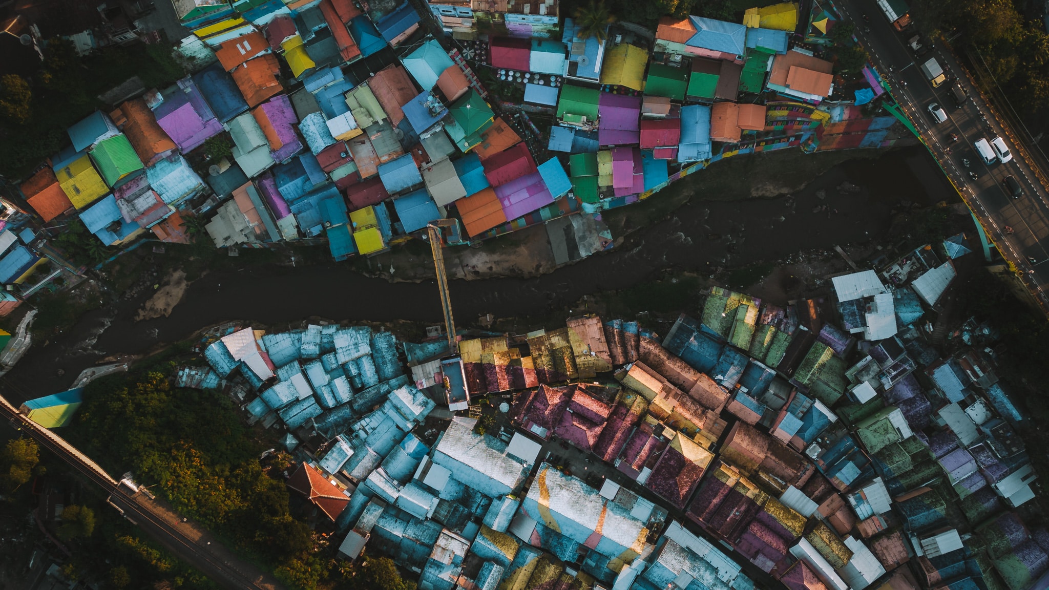 vue de drone malang indonesie