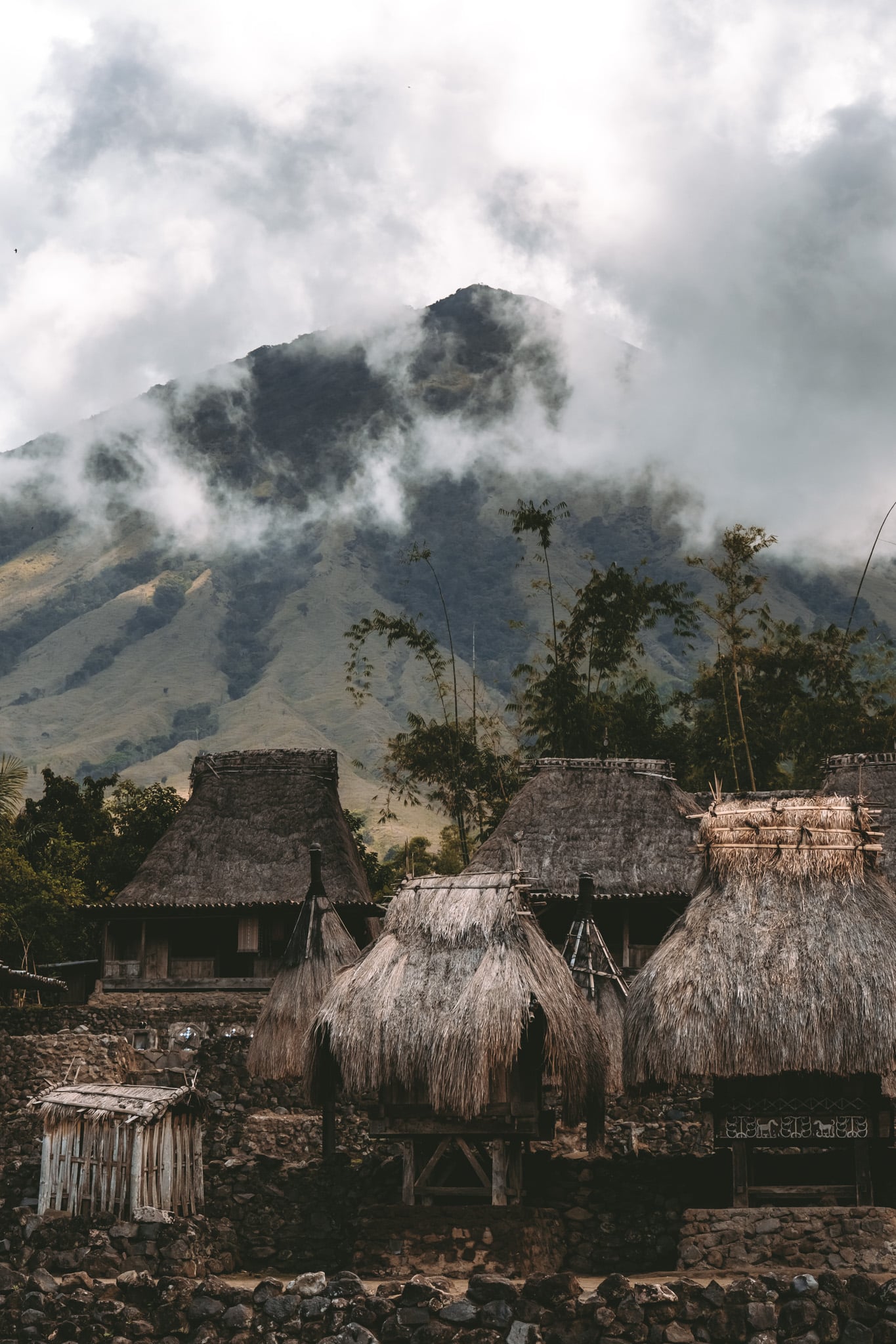 Vue du village de Luba sur le volcan Inerie