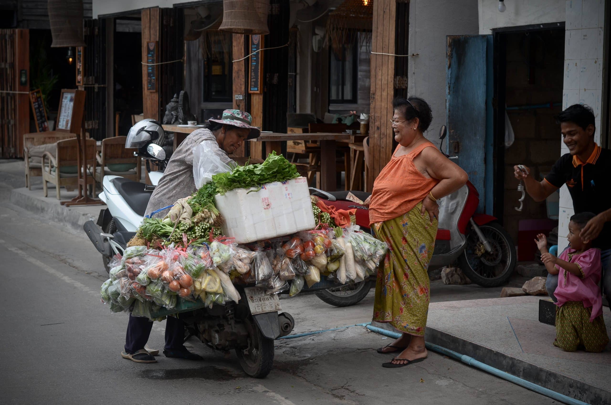 fisherman village street scene
