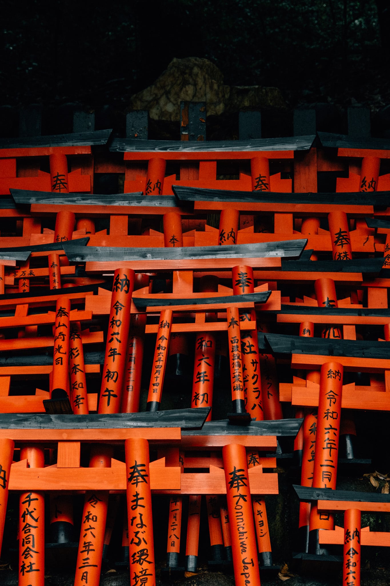 détail des toriis de Fushimi Inari Taisha