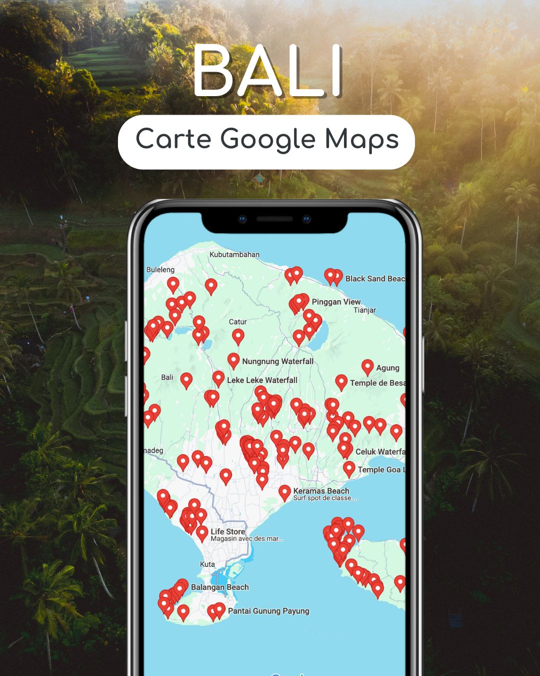 Carte Google Maps - Edition Bali