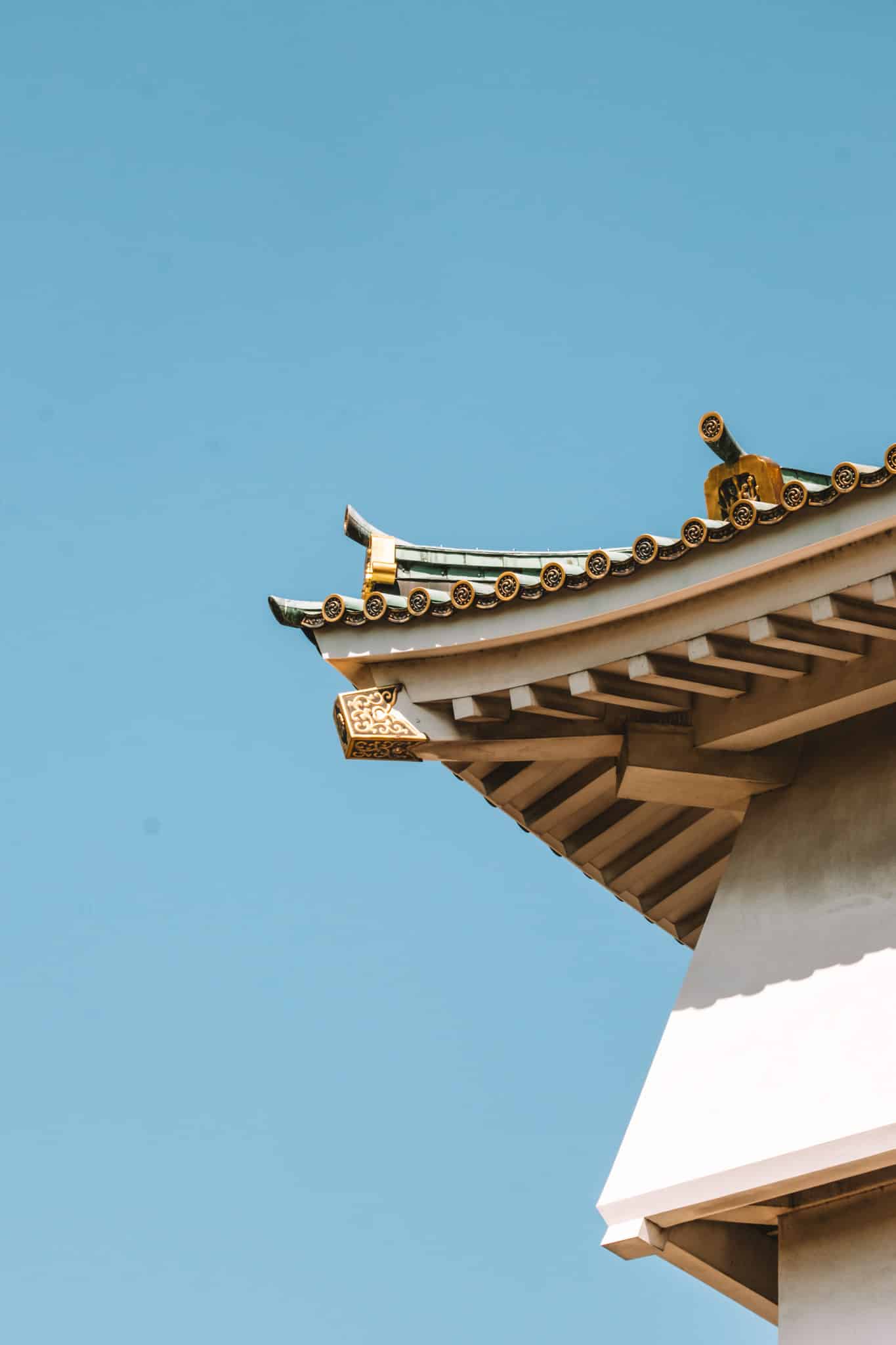 detail du toit du chateau de osaka