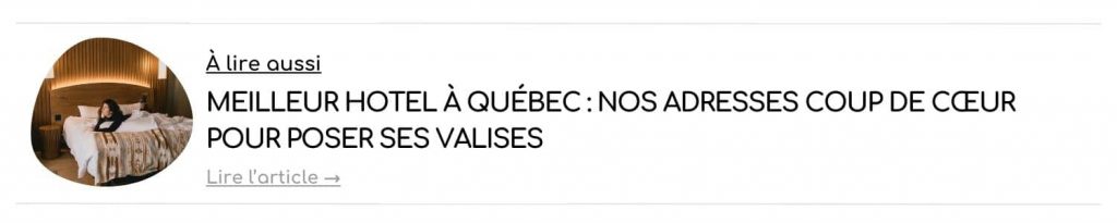 lien article meilleur hotel quebec