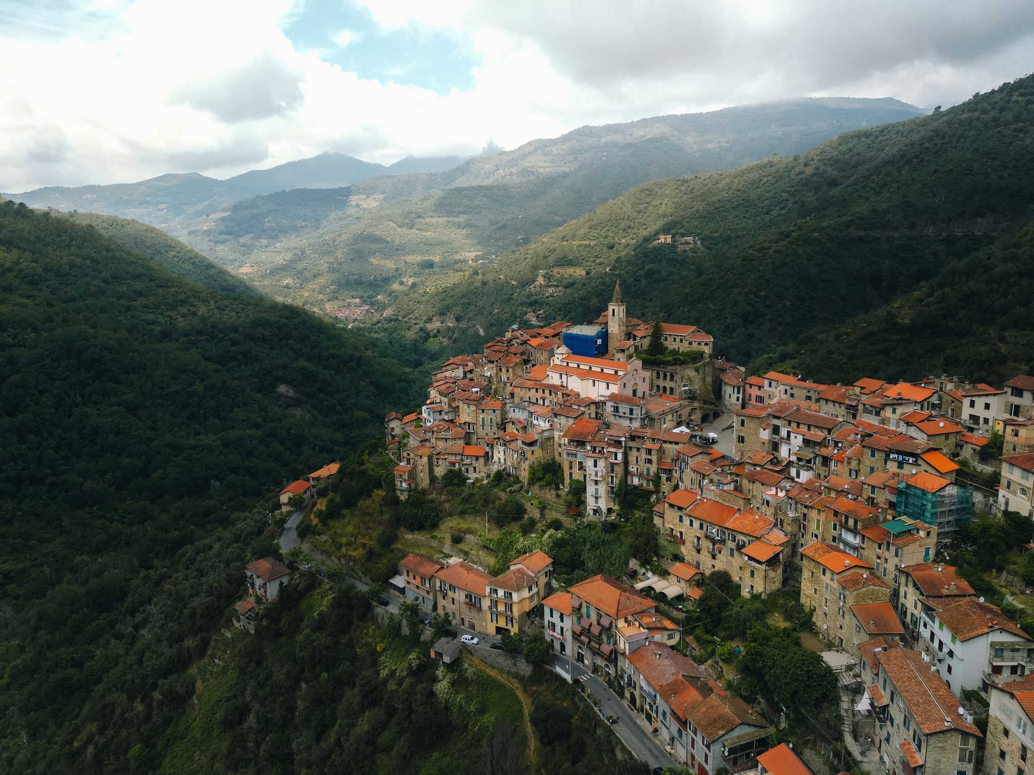 apricale drone shot