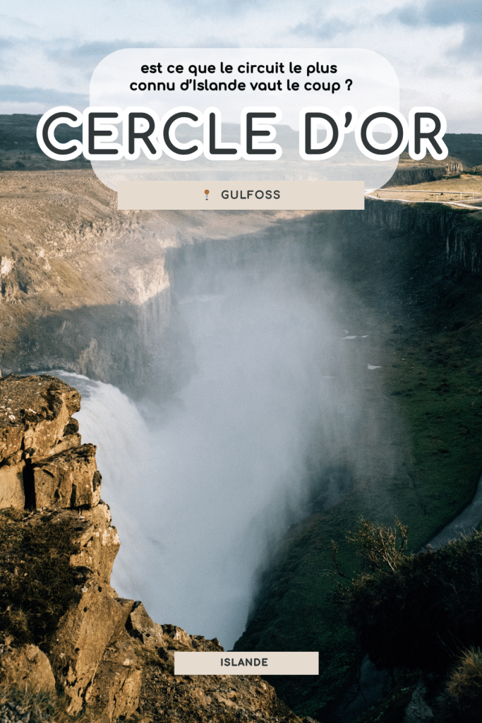 gulfoss : embleme du cercle d'or en islande