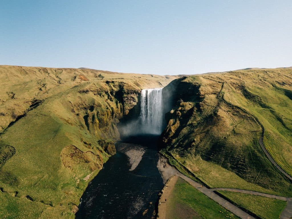 skogafoss dans le sud de l'Islande
