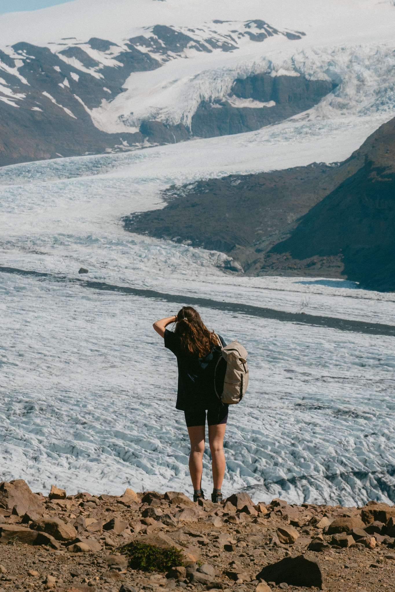 face au glacier Skaftafellsjökull