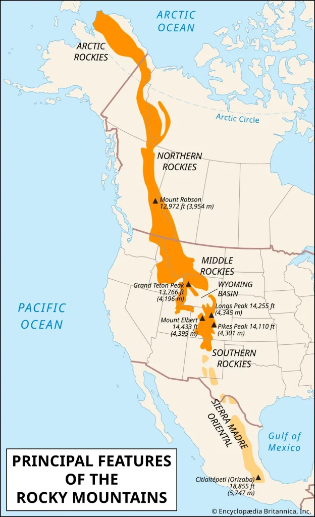 où sont situés les rocheuses canadiennes